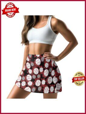 High Waisted Tennis Skirt with Built-in Shorts and Pockets